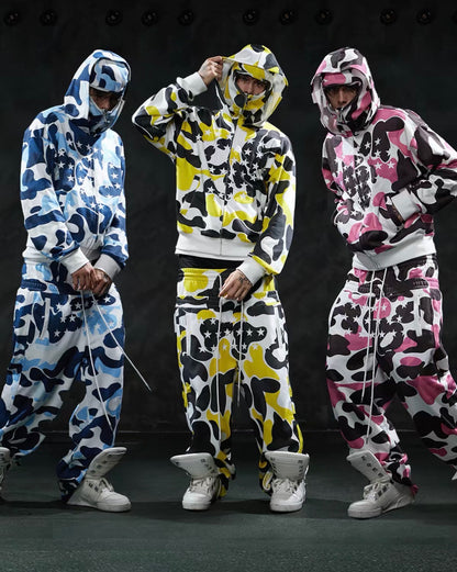Double Waist Camo Sweat Pants