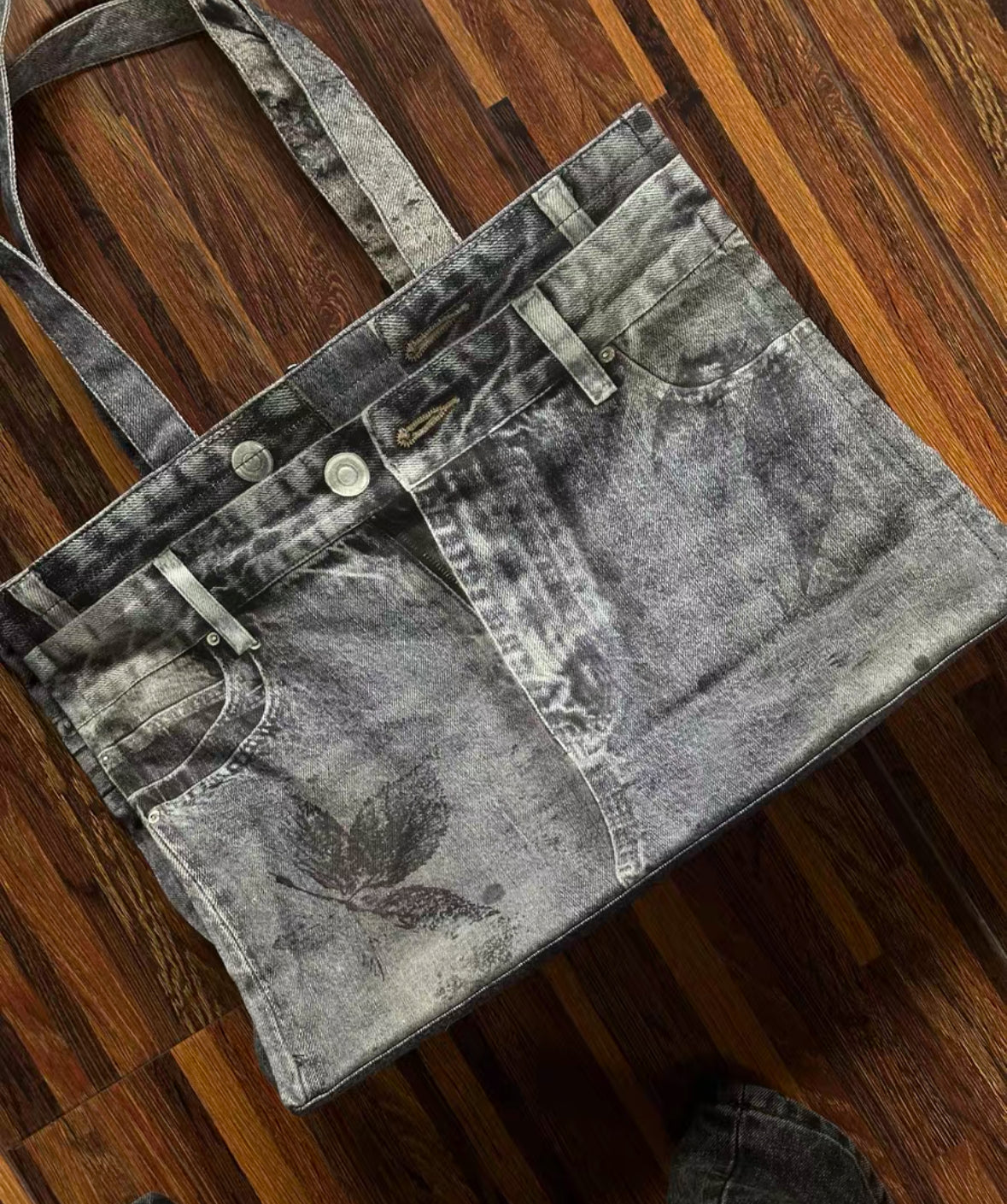 WANNA LAB Denim Print  Bag
