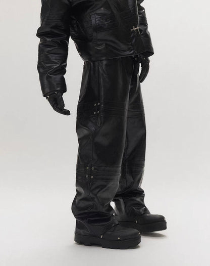 SGWCULT Studs PU leather Pants
