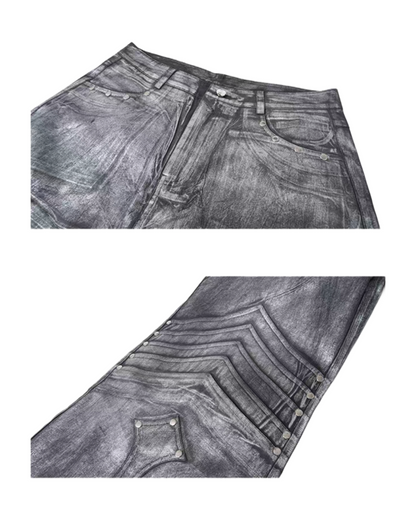 STARTEXCEEDEND Silver wide pants