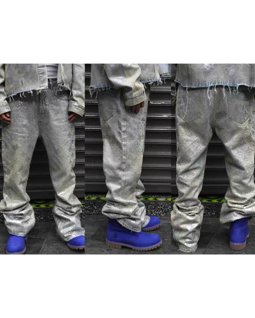 SICK IT RAIN Line Stone Blue Denim Jeans