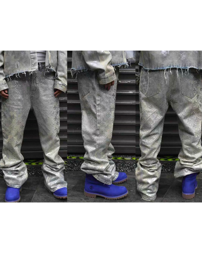 SICK IT RAIN Line Stone Blue Denim Jeans