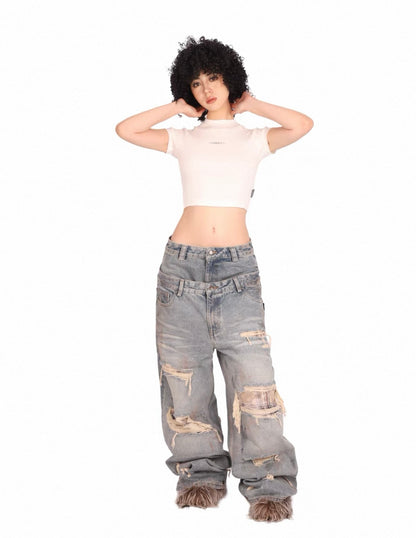 THEWET Double Waist Pants