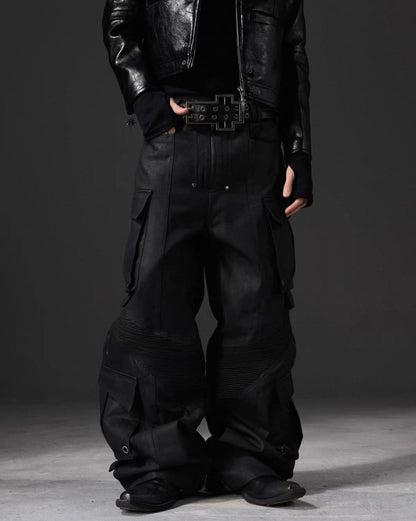 DARKRTPTS Black technical wide pants