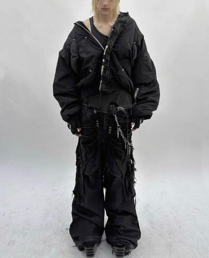 BLACK K Deathtroy Crush Denim Pants