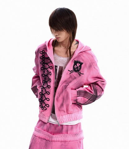 Oversized Track Jacket & Wide-Leg Pants Set