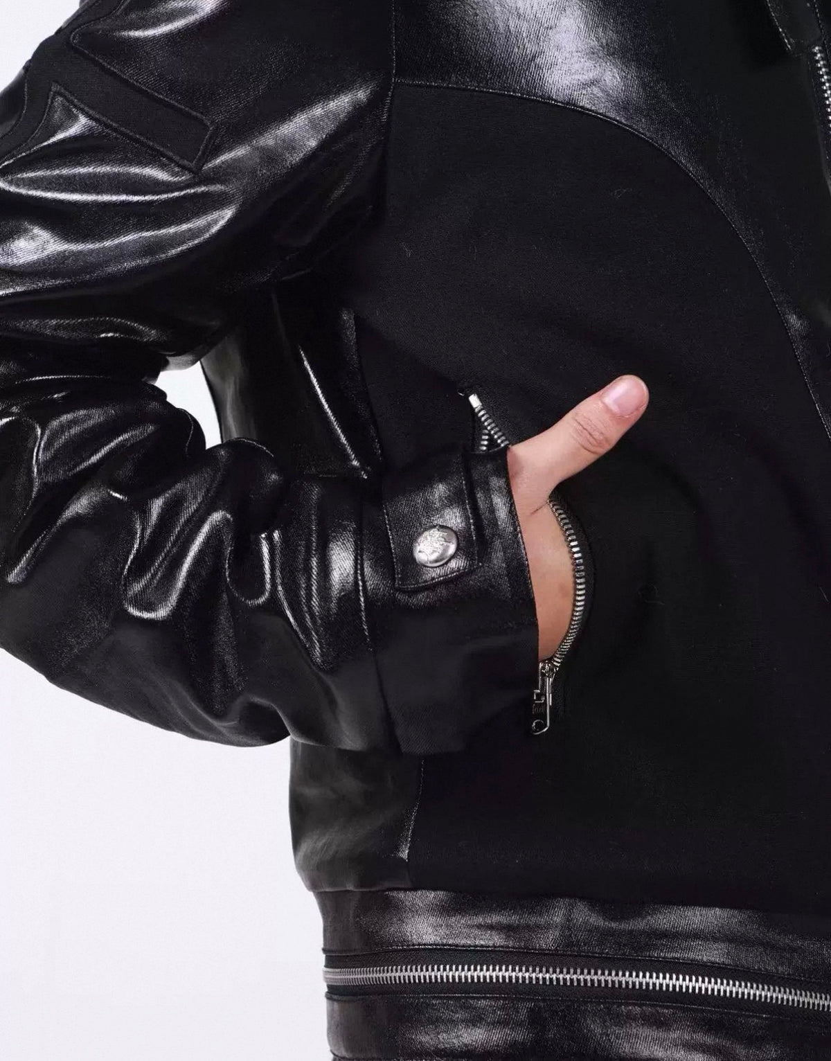 Cross Buckle Wax-Washed Fur Collar Padded Jacket