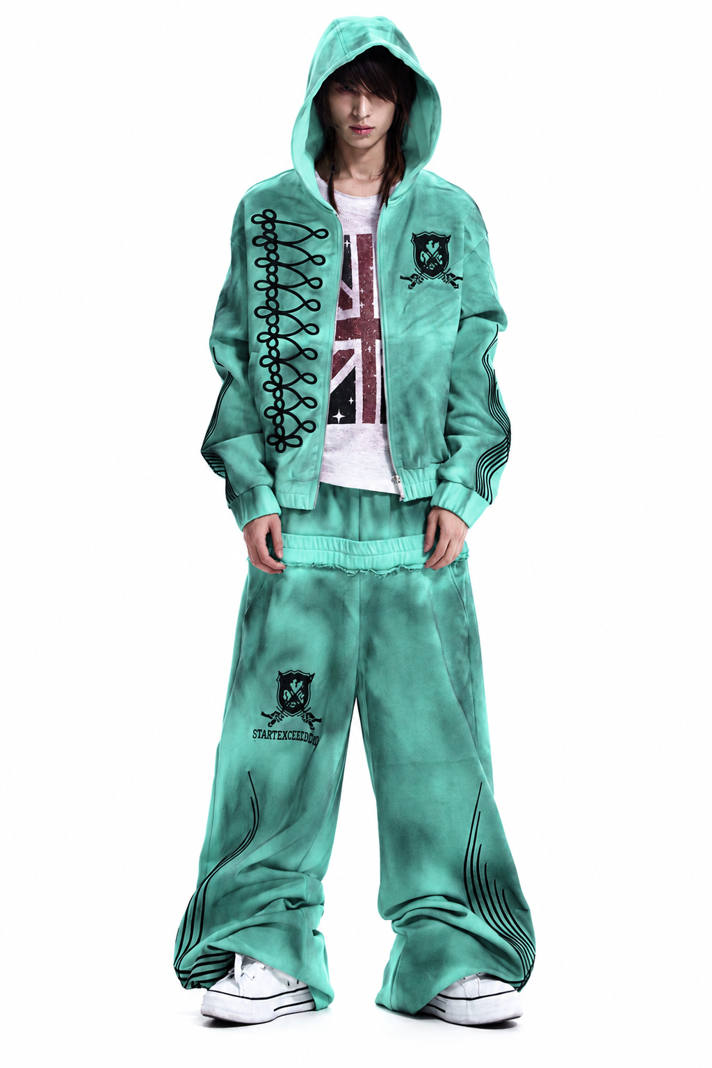 Oversized Track Jacket & Wide-Leg Pants Set