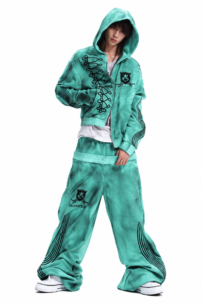 Oversized Track Jacket & Wide-Leg Pants Set