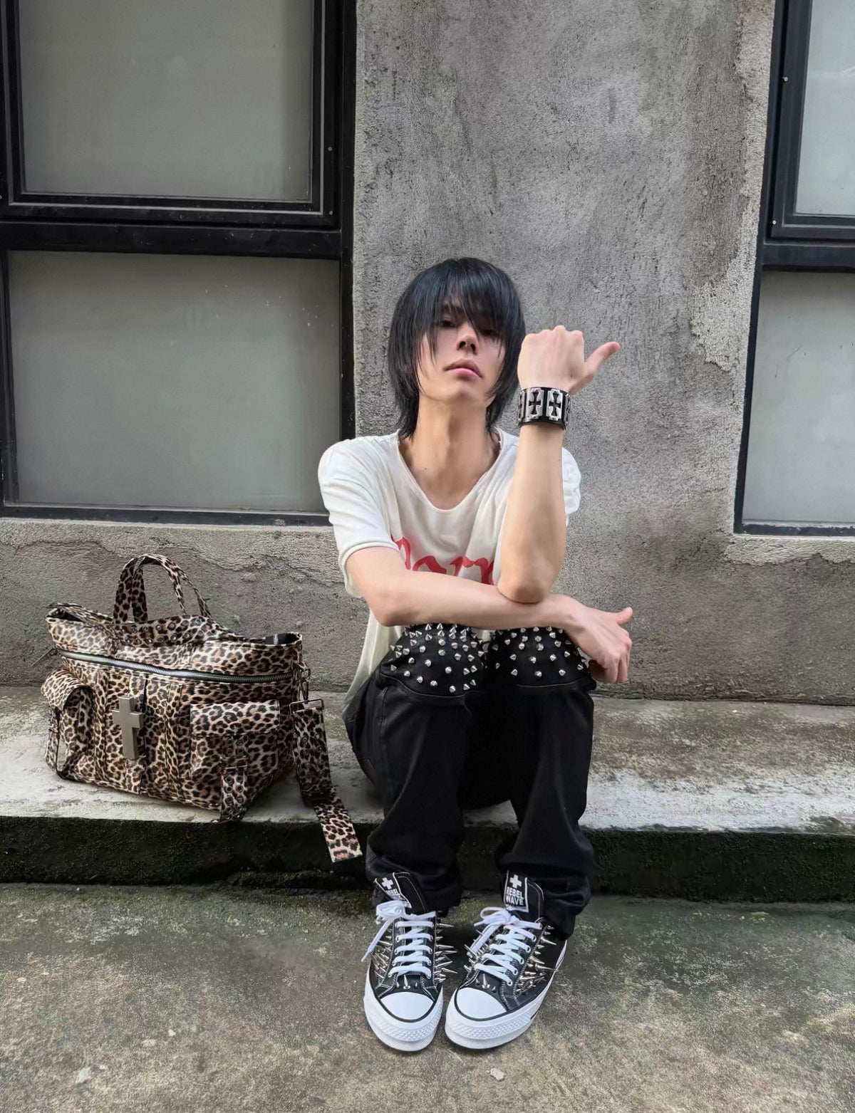 Cross Rivet Platform Sneakers