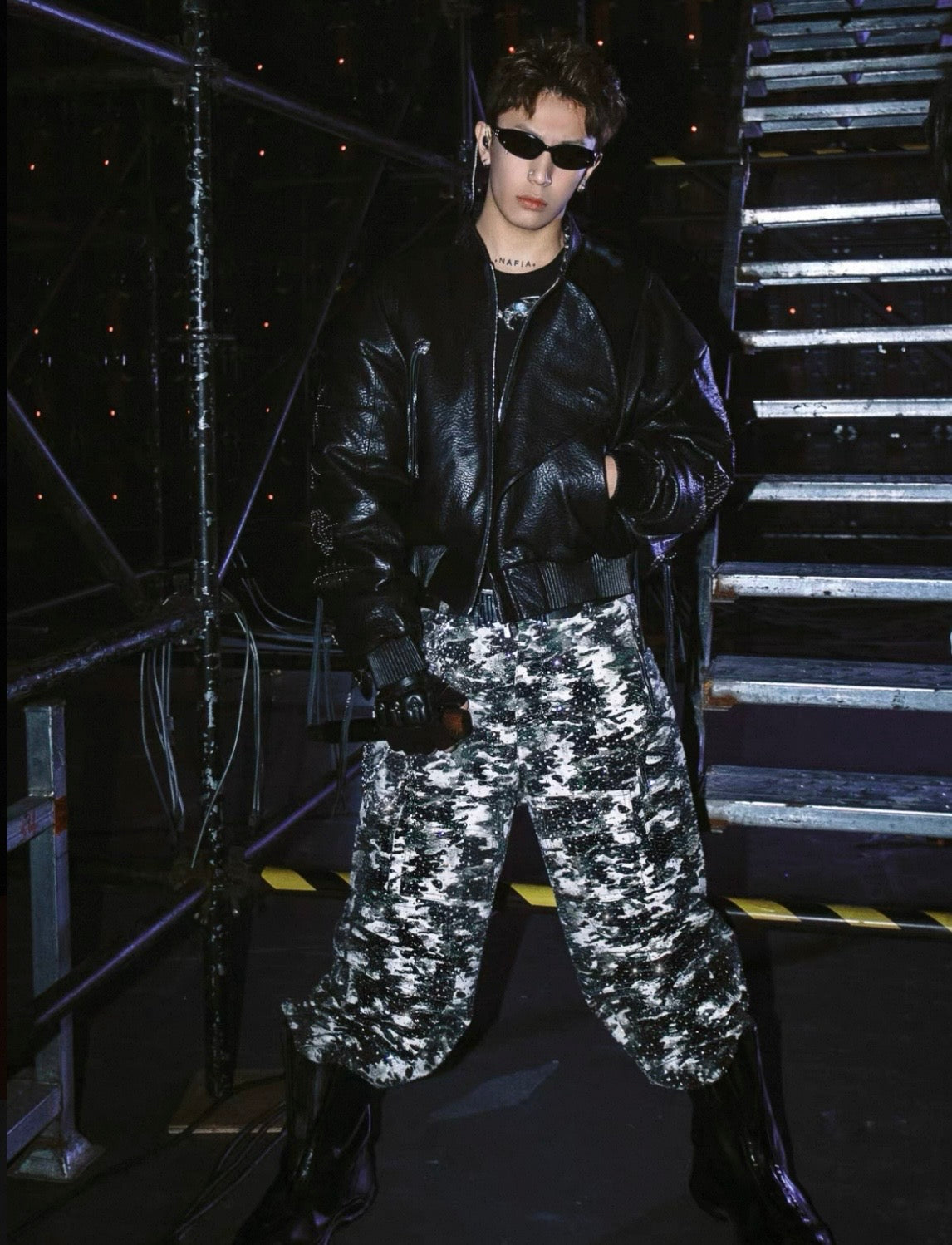 18K Rhinestone Camouflage Cargo Pants