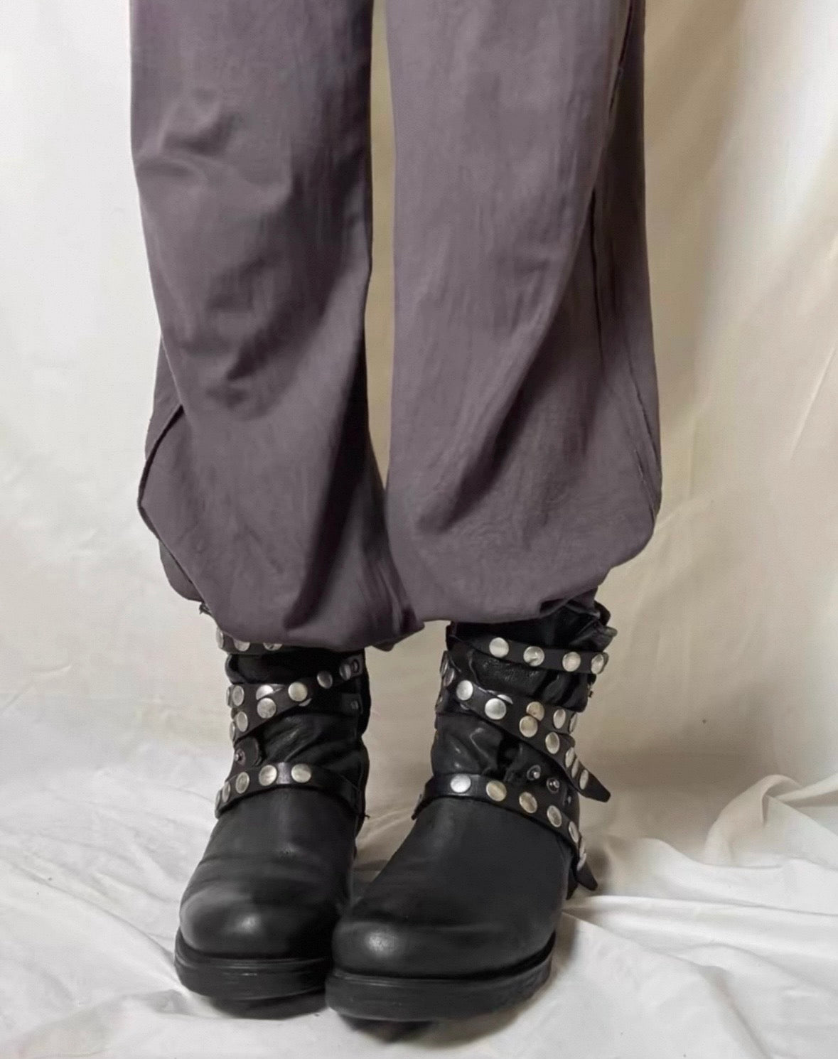 Vintage Studded Leather Engineer Boots
