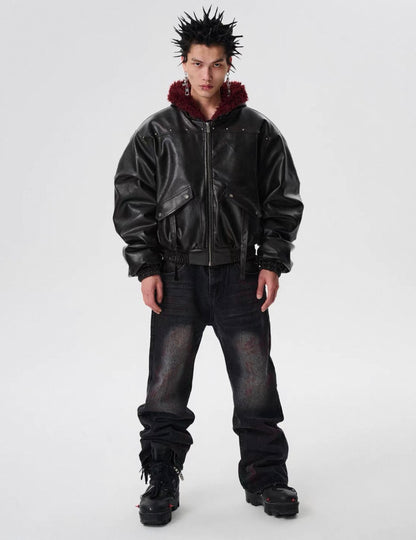 SGW PU leather Bomber Jacket