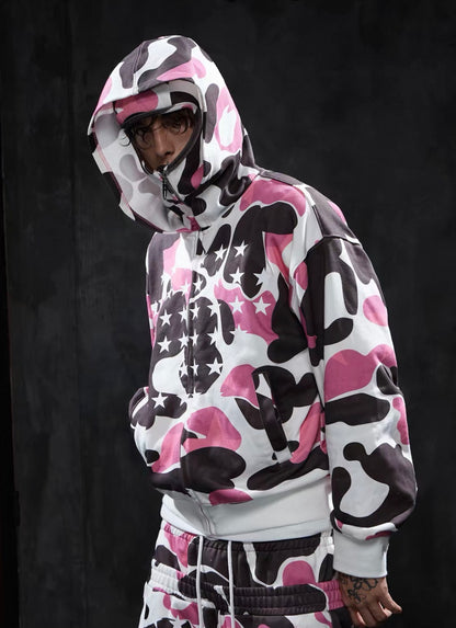 DND4DES Star Camo Hooded Zip-Up Jacket