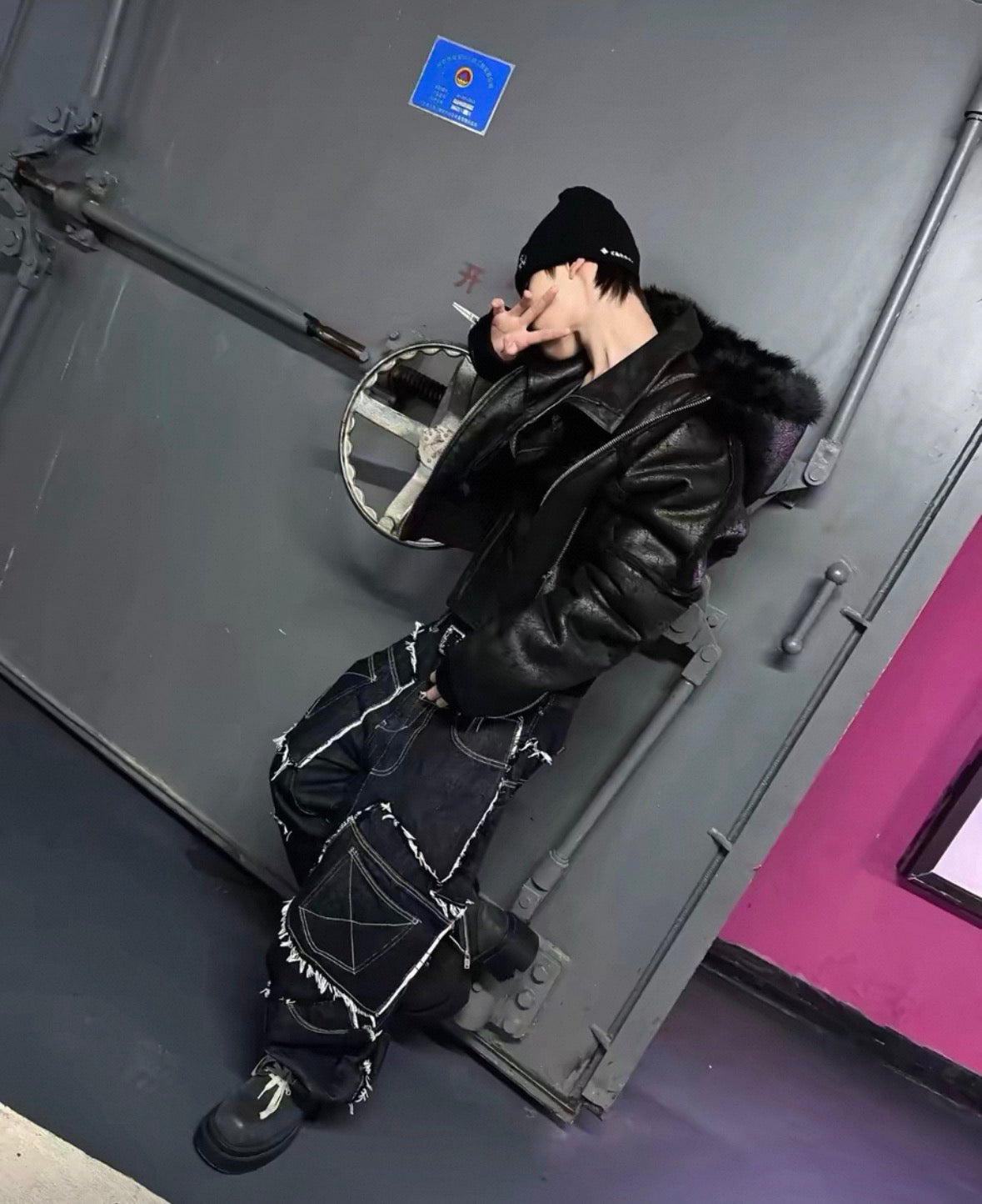 REBEL WAVE PU Leather Far Jacket