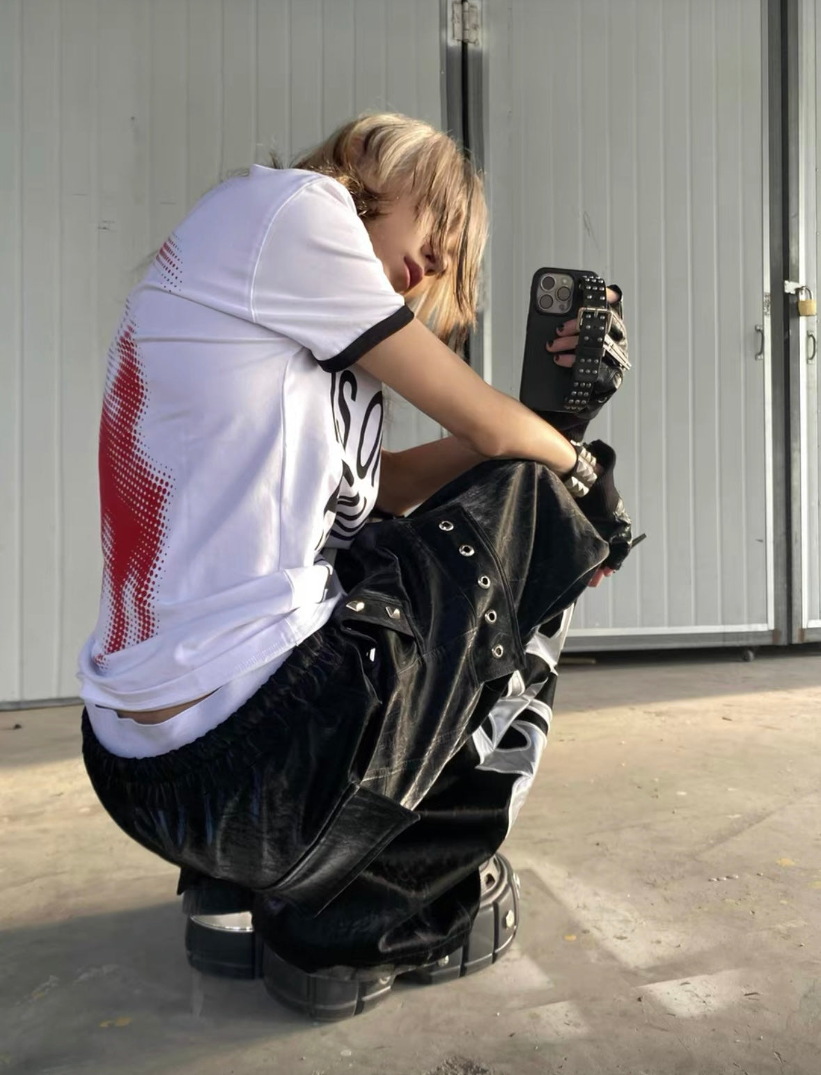 99CLUB Wax leather Pants