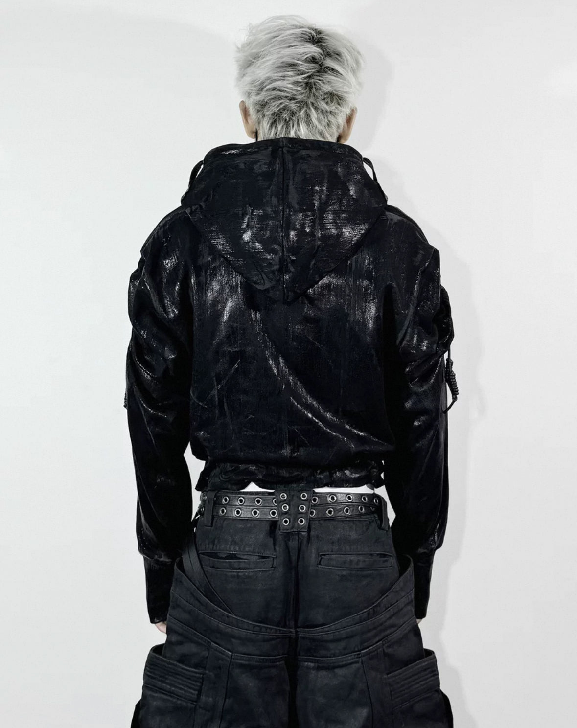 ATANOTHINGNESS Metallic Gloss Hoodie Jacket