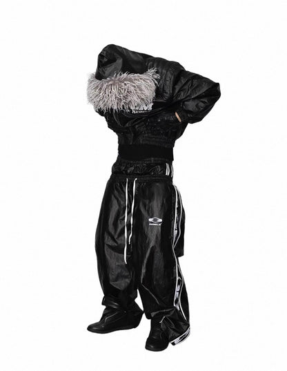 LOSECONTROLEDGE Double Waist Wide Pants