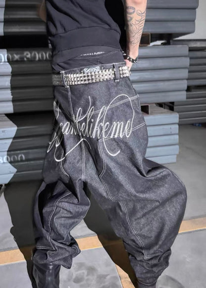 UCANTBELIKEME Back Logo Baggy Denim