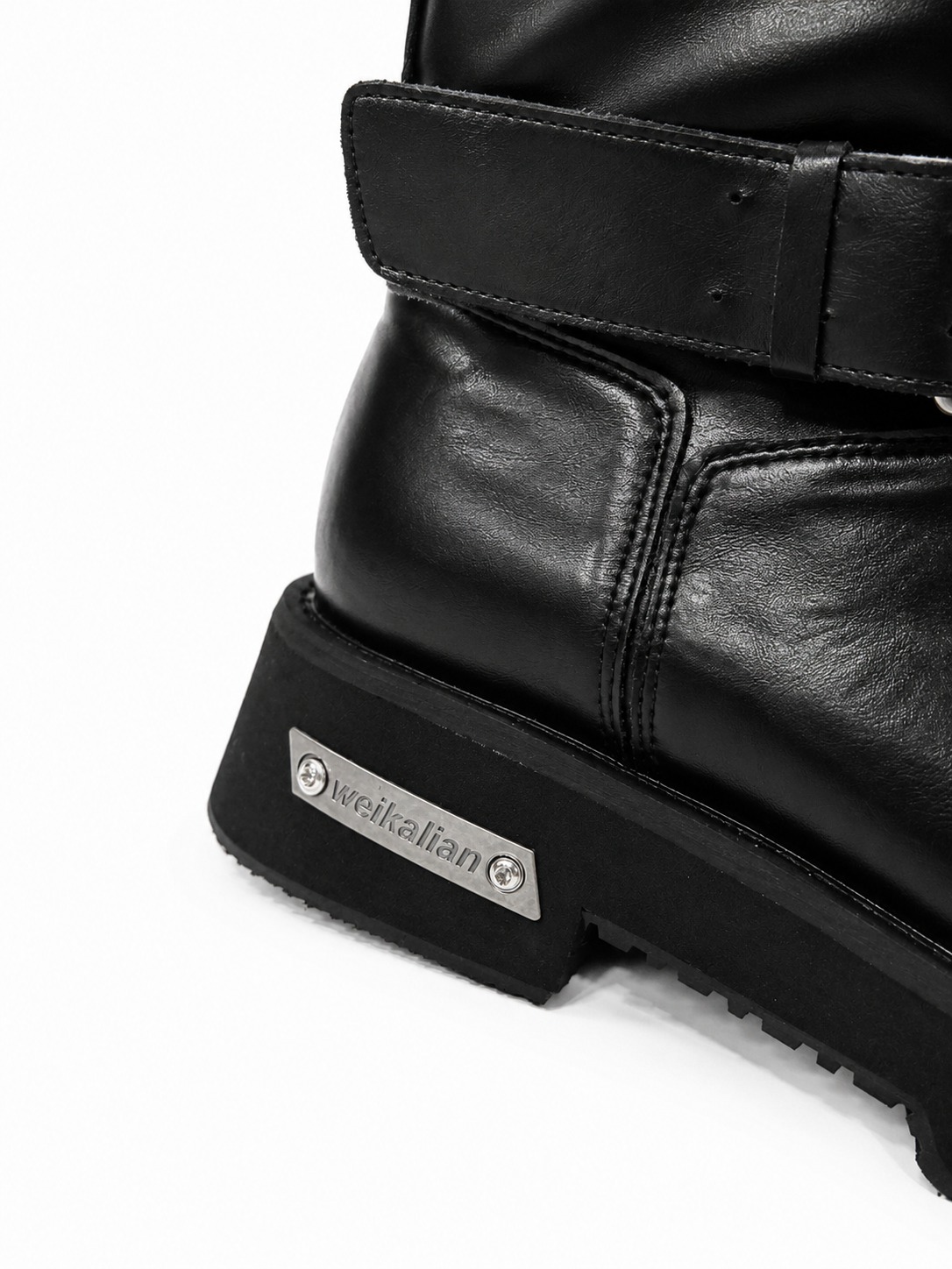 Vintage Buckle Engineer Mid-Calf Boots