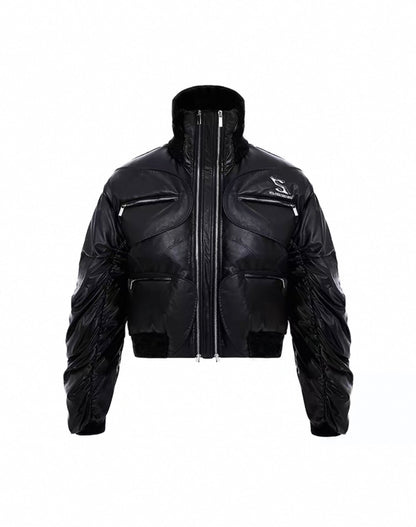 STARTEXCEEDEND PU Leather Bomber Jacket