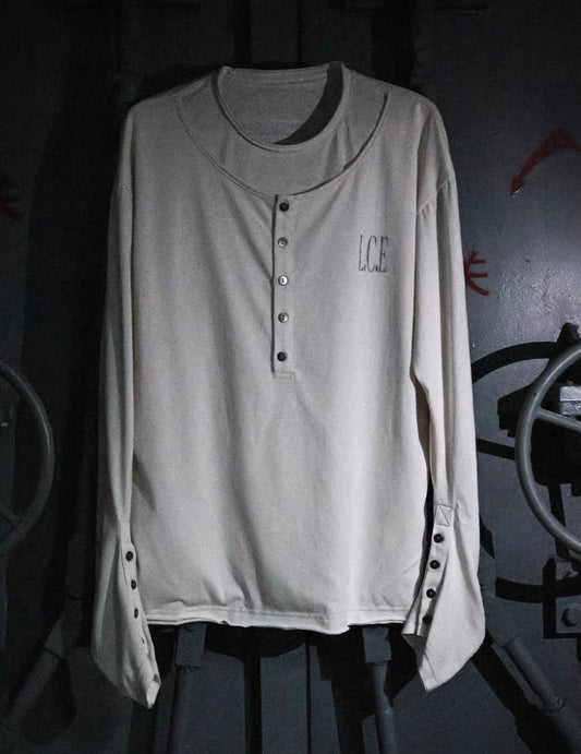 LOSECONTROLEDGE Layered Henley Long Sleeve Tee