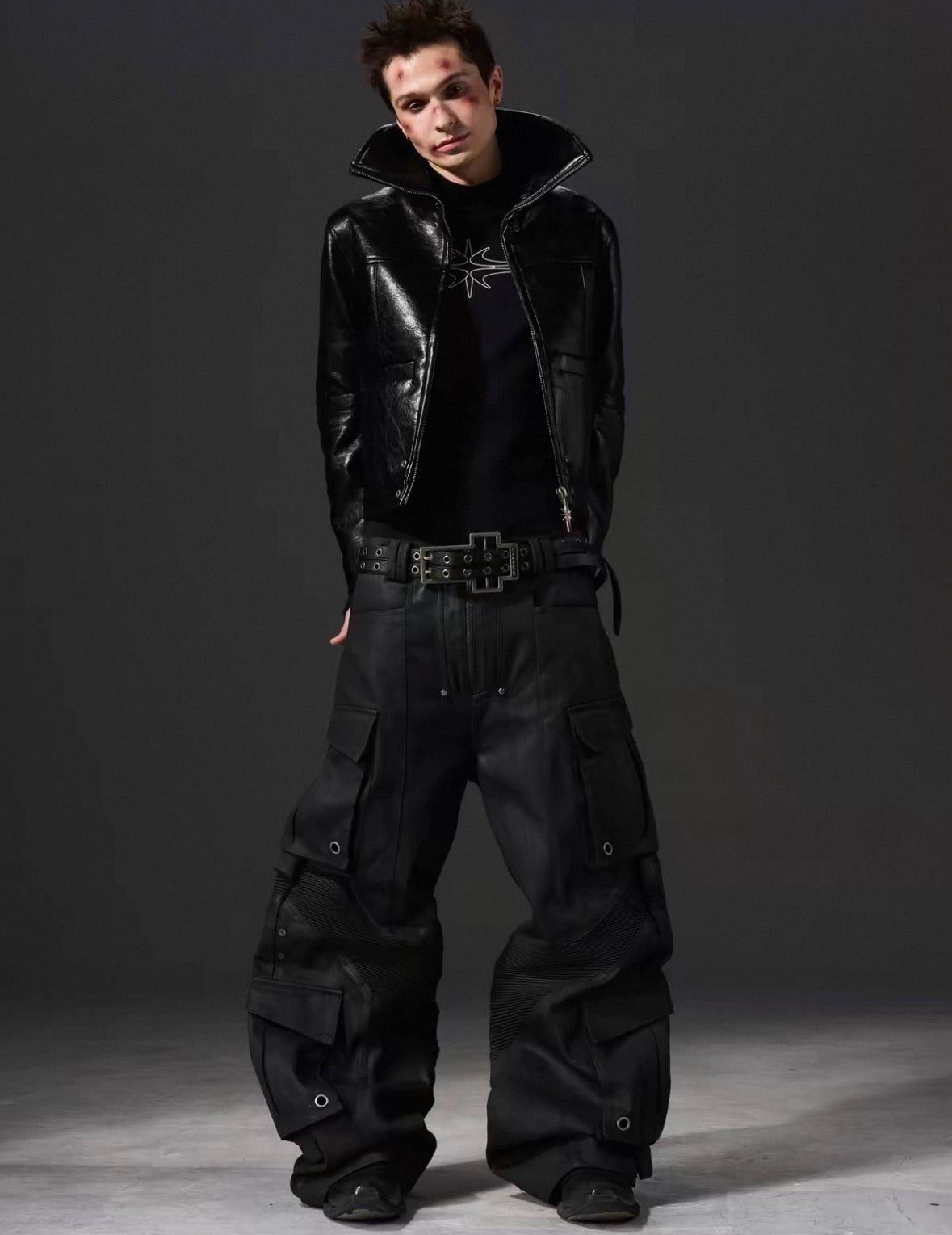 DARKRTPTS Black technical wide pants