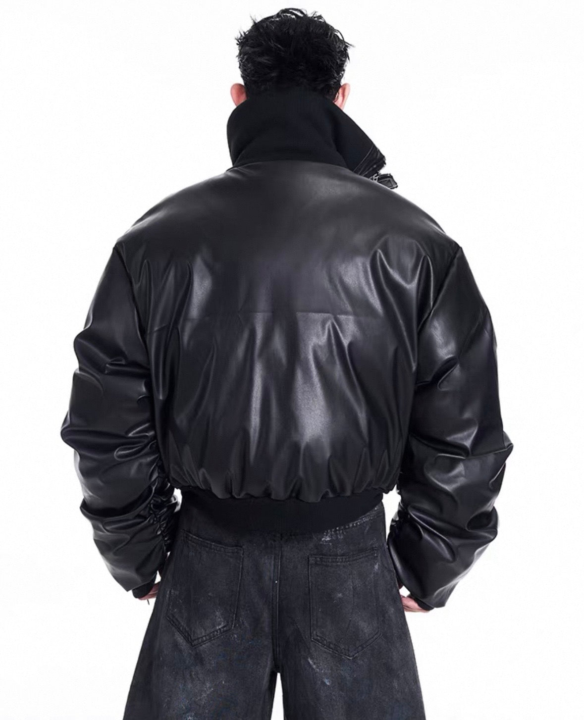 STARTEXCEEDEND PU Leather Bomber Jacket