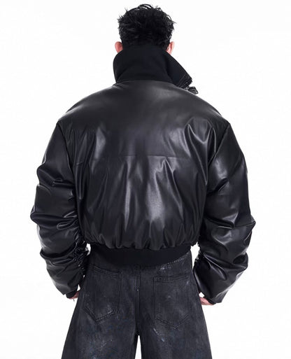 STARTEXCEEDEND PU Leather Bomber Jacket