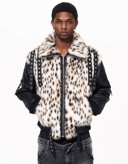 FOURTH3EX Far PU Leather Jacket