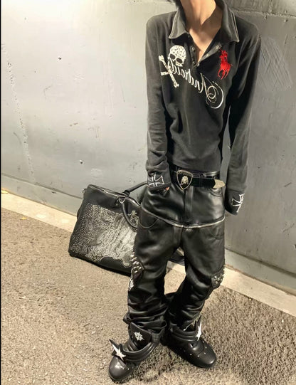 Studded Leather Platform Sneakers