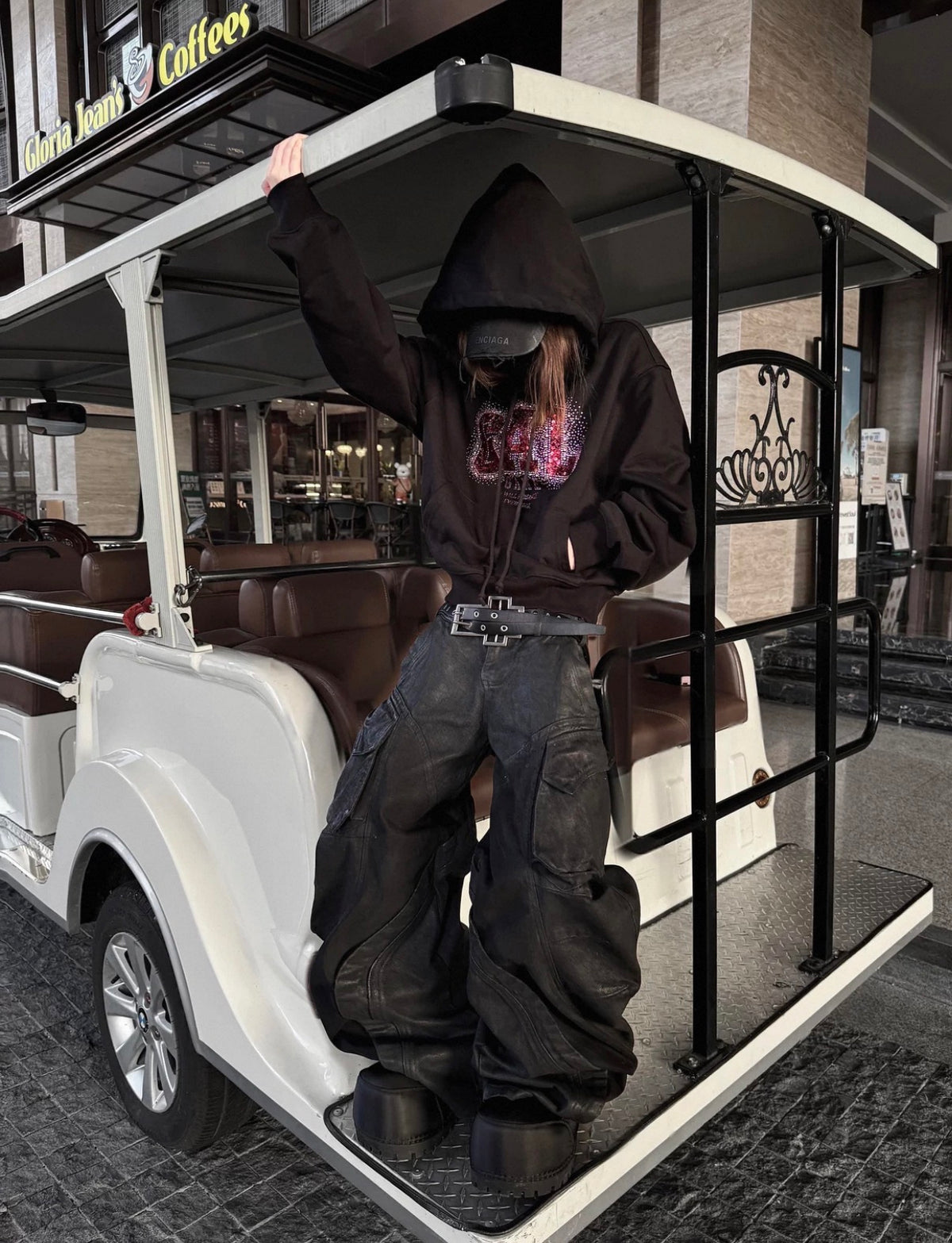 Rhinestone Sequin Graphic Heavyweight Hoodie