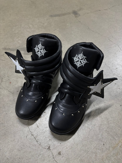 Studded Leather Platform Sneakers