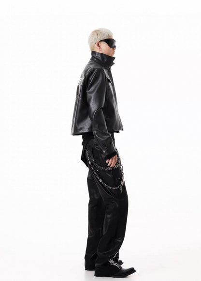 SCD CROWD PU Leather Short Jacket