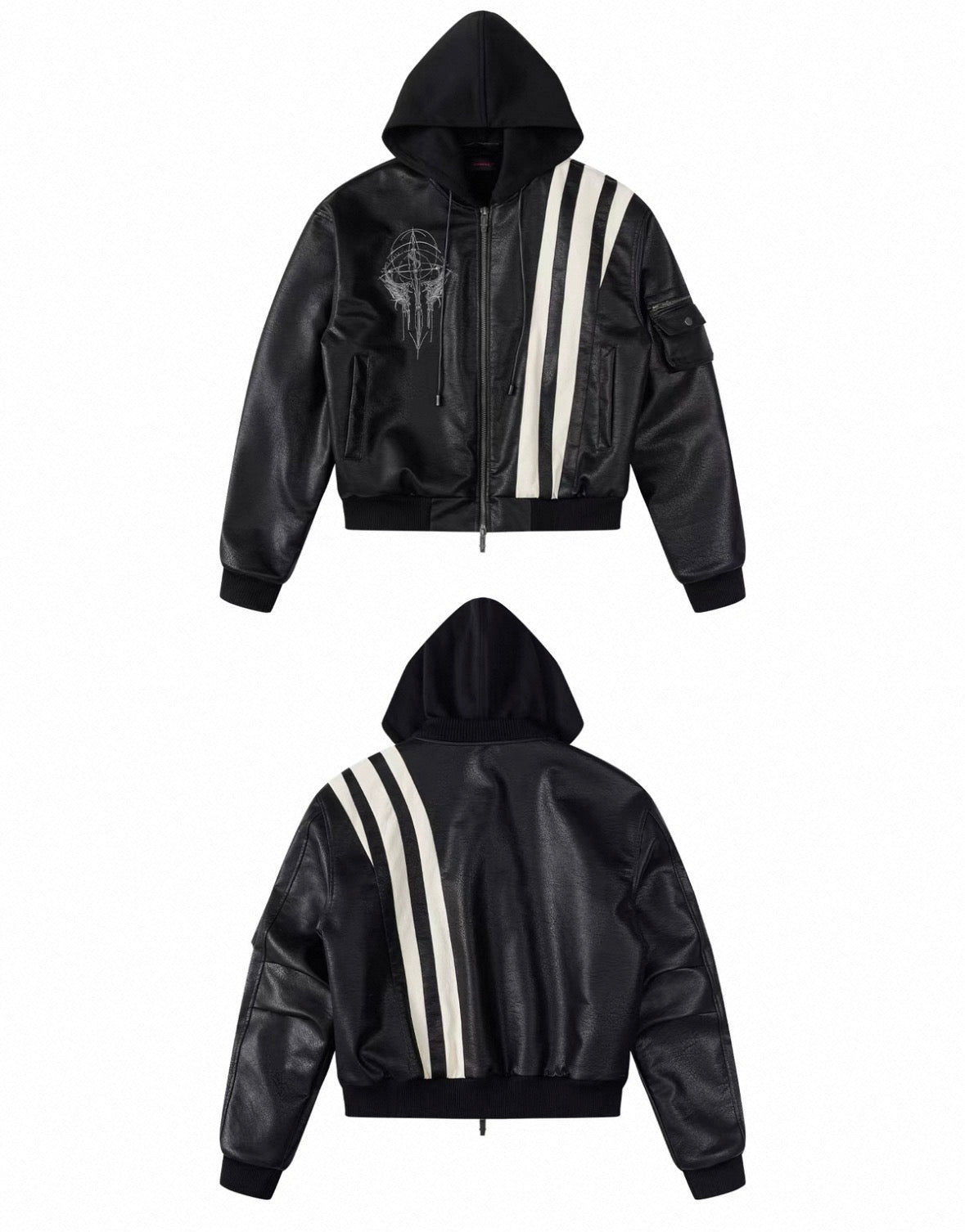 SGWCULT PU Leather Bomber Jacket