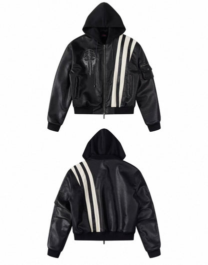 SGWCULT PU Leather Bomber Jacket