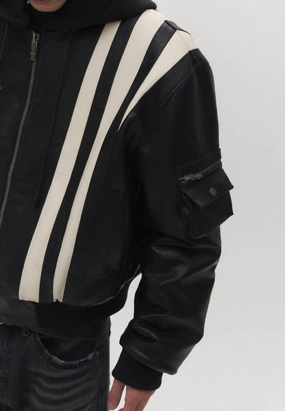 SGWCULT PU Leather Bomber Jacket