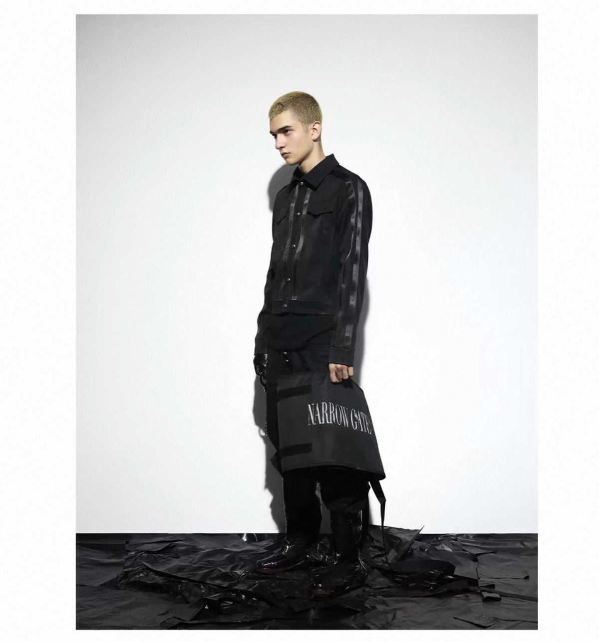 Blood Vein Silver Black Cropped PU Leather Jacket