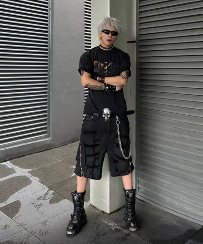 EODUP Zip Half Pants