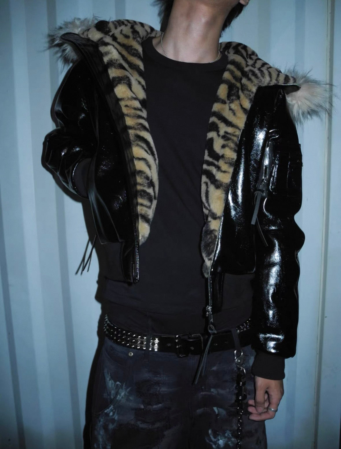 UCAN'TBELIKEME PU Leather Far Jacket