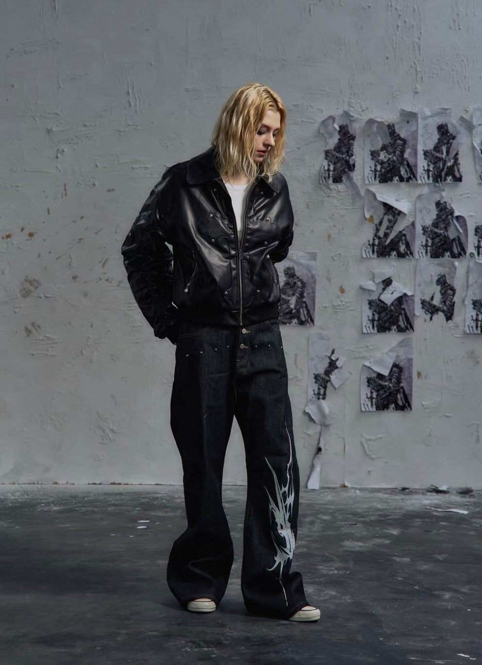 PAIKI PU Leather Bomber Jacket