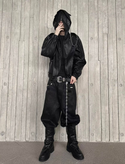 Vintage Washed Leather Mid-Calf Rider Boots