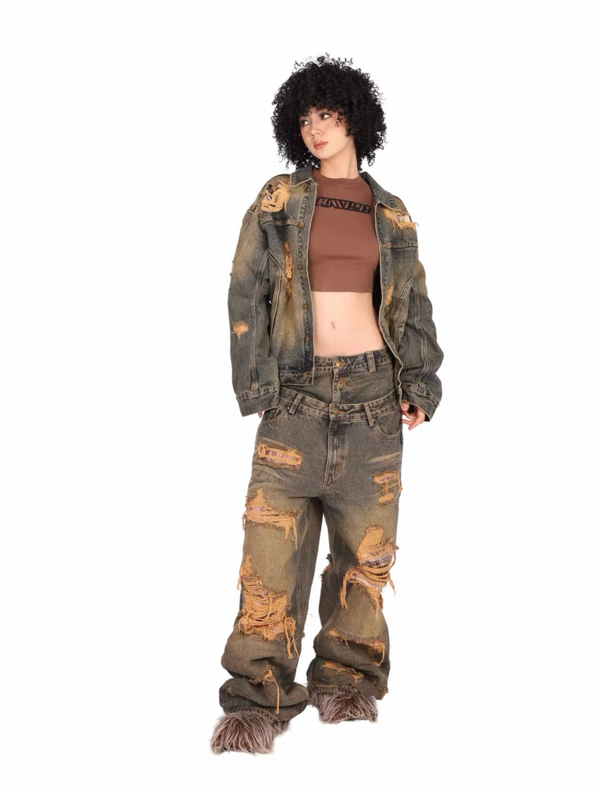 THEWET Double Waist Pants