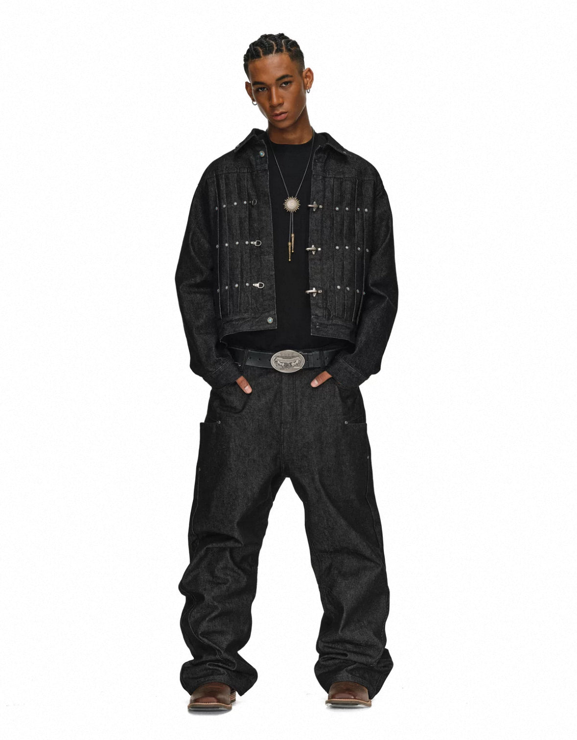 ANTIDOTE Buckle Accent Denim Jacket