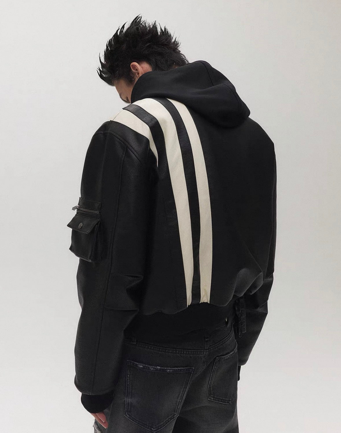 SGWCULT PU Leather Bomber Jacket