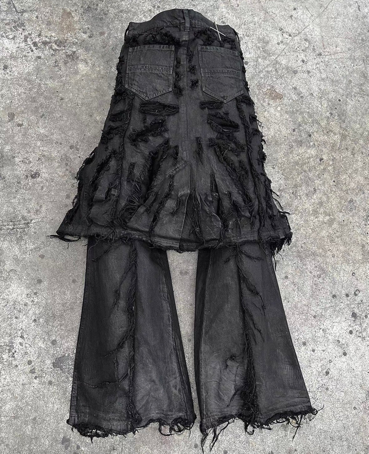 BLACK K Deathtroy Crush Denim Pants