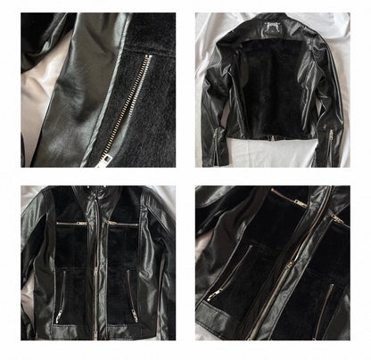 UCAN'TBELIKEME PU leather Far Jacket