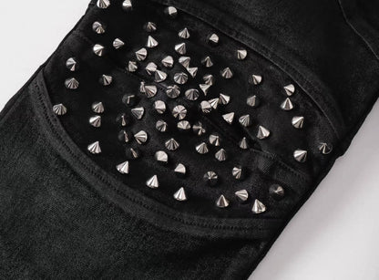REBELWAVE Studs denim flare pants