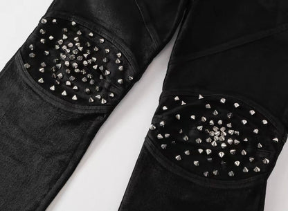 REBELWAVE Studs denim flare pants