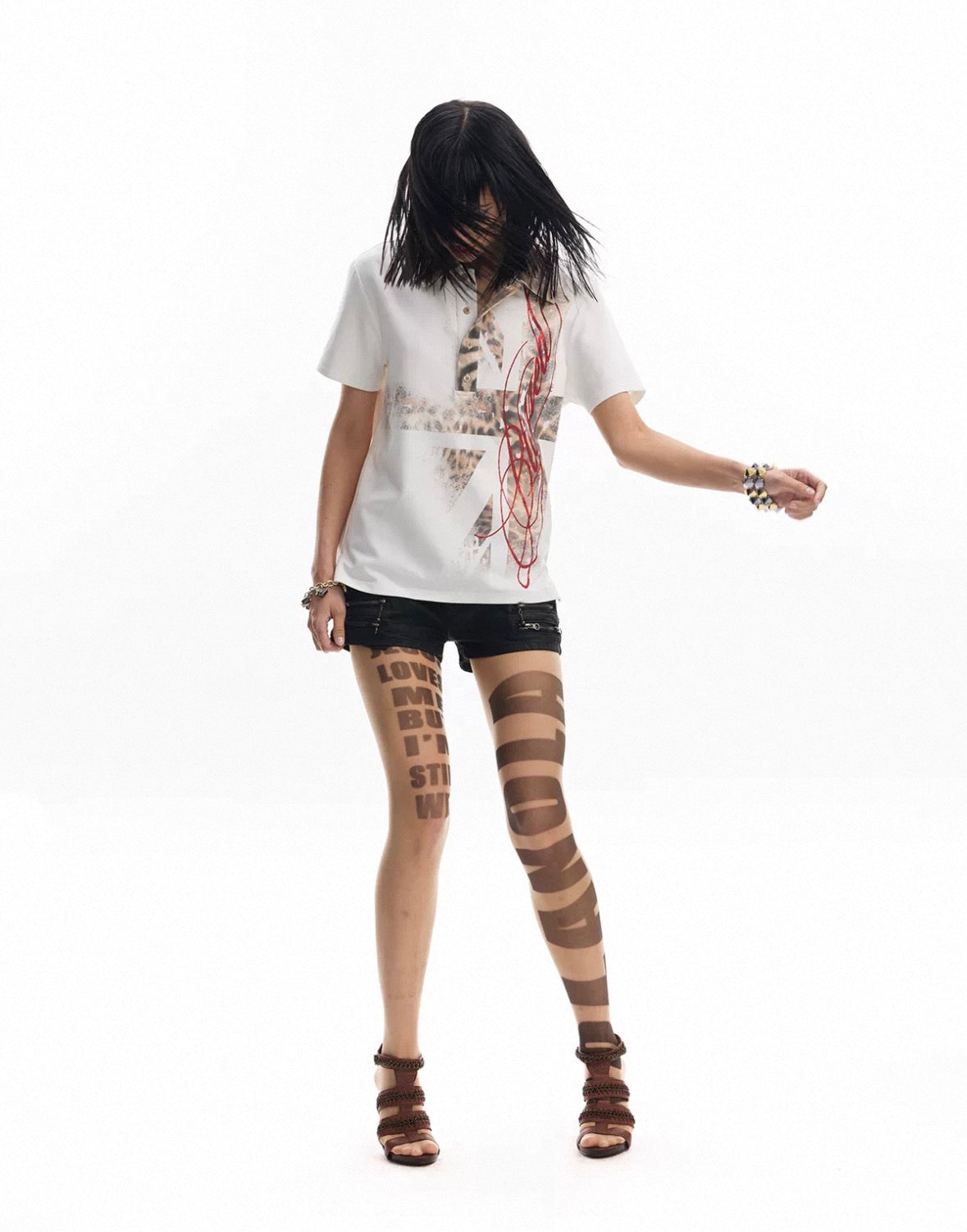 Leopard Print Graphic Polo Shirt